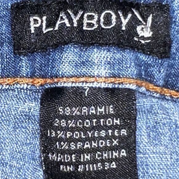 Vintage Juniors Playboy Denim Bootcut Jeans Size 7 30x32 #151 - Picture 3 of 6